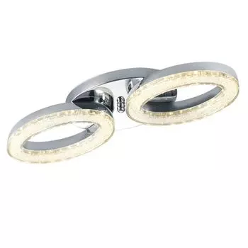 Светодиодный потолочный светильник мощностью 14 Вт с 2 кольцами для прихожей ELEKTRA RL, серебро