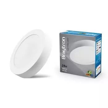 Светодиодный потолочный светильник мощностью 24 Вт, холодный белый, 1850 люмен, 300 мм, накладной светильник, квадратное потолочное освещение, включая трансформатор. Braytron