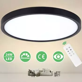 Светодиодный потолочный светильник мощностью 24 Вт, потолочный светильник с регулируемой яркостью, с дистанционным управлением, 3000-6500 К, для спальни, гостиной, кухни. Anten, черный
