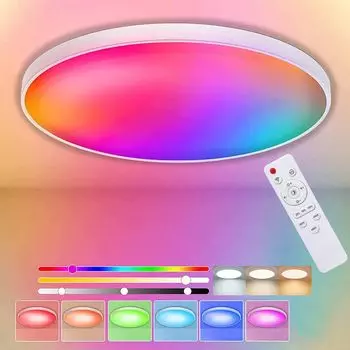 Светодиодный потолочный светильник мощностью 24 Вт, потолочный светильник RGBW, 30 см с регулируемой яркостью и дистанционным управлением для гостиной, спальни, прихожей lapalife