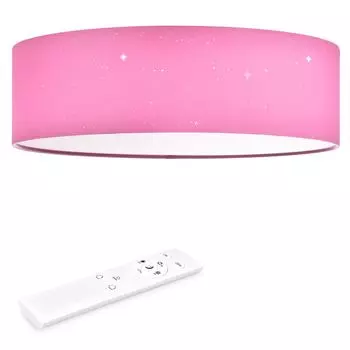 Светодиодный потолочный светильник Navaris 40 см - регулируемая цветовая температура, пульт дистанционного управления - 22 Вт ткань, розовое звездное небо - лампа для гостиной, потолочная лампа для спальни, потолочная лампа для детской комнаты, розовый