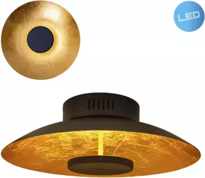 Светодиодный потолочный светильник nve "Firenze", 1 лампочка, круглый, черный/золотой, 36x светодиодов теплого белого цвета, без регулировки яркости, D: 40см 40,00 см, Высота: 15,00 см., цвет gold