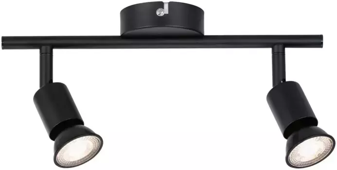 Светодиодный потолочный светильник Paulmann "Carolina", 2 лампочки, лампа GU10 | без лампочки, GU10 Высота: 12,4 см, черный