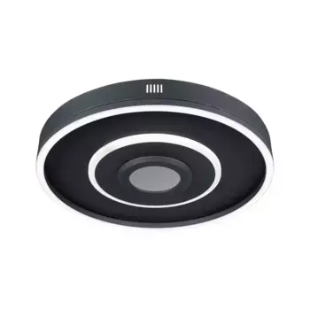 Светодиодный потолочный светильник Paulmann "Spaceglow Four RGB+ 320lm / 800lm 230V 22W matt black", 1 лампочка, с регулировкой яркости 39,0 см, Высота: 5,0 см, черный