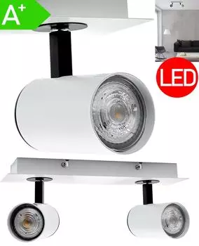 Светодиодный потолочный светильник потолочный прожектор точечный светильник накладной светильник потолочный светильник накладной светильник потолочный светильник поворотный 2-ламповый белый с цоколем GU10 Stephans Mbelbrse