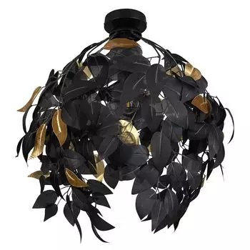 Светодиодный потолочный светильник RGB, дизайн листьев, черный, золотой, В 58 см etc-shop