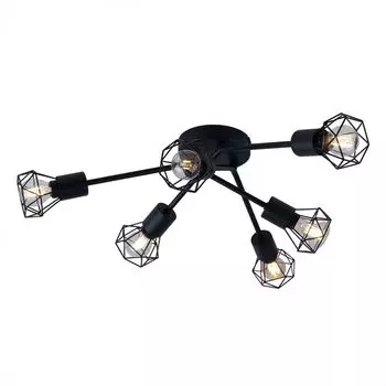 Светодиодный потолочный светильник RGB, клетка, черный, круглый, 63 см etc-shop