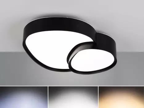 Светодиодный потолочный светильник с дистанционным управлением, черный, ширина 43,5 см. TRIO