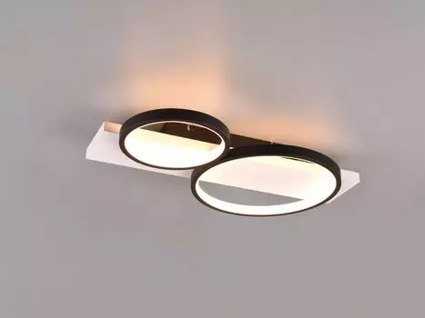 Светодиодный потолочный светильник с регулировкой яркости с помощью переключателя, черный, белый, ширина 53 см, входная зона TRIO