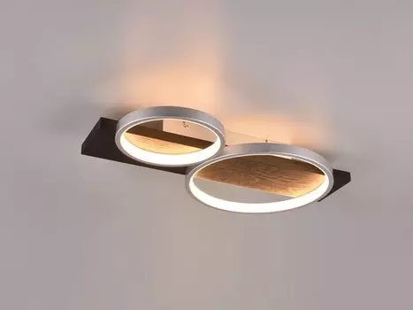 Светодиодный потолочный светильник с регулировкой яркости с помощью переключателя, серый, черный, ширина 53 см, входная зона TRIO