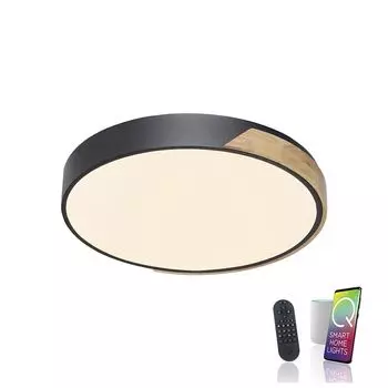 Светодиодный потолочный светильник Selltec Q BILA Smart Home с регулируемой яркостью и пультом дистанционного управления, настенный светильник, черный для гостиной, спальни, прихожей, кухни 6071-18