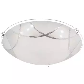 Светодиодный потолочный светильник, стекло, опаловый с рисунком, D 25 см etc-shop, белый