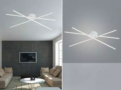 Светодиодный потолочный светильник TIRIAC 3 пламени металл белый 100x12см TRIO