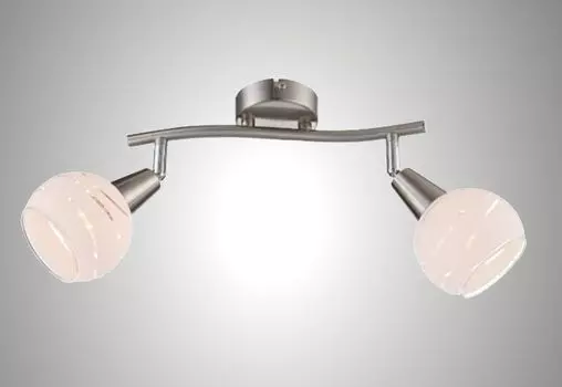 Светодиодный потолочный светильник TRANGO 1001-22D с 2 лампами *OLIVIA* вкл. 2 светодиодные лампы с трехступенчатой регулировкой яркости 3000K, теплый белый I, потолочный светильник под нержавеющую сталь с дизайнерскими очками