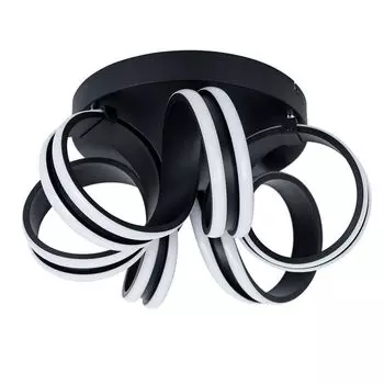 Светодиодный потолочный светильник Trio Carrera черного матового цвета, 38 Вт, 4400 лм, черный