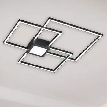 Светодиодный потолочный светильник Trio Hydra антрацитового цвета 38 Вт 4000 лм, черный