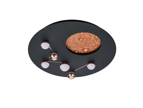 Светодиодный потолочный светильник Trio Leuchten, 50x10 см, коричневый/черный