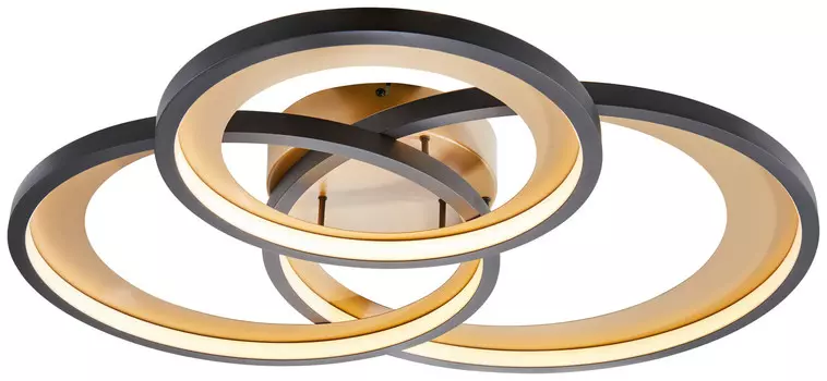 Светодиодный потолочный светильник Trio Leuchten, 71,5x10,5x63,5 см, черно-белый