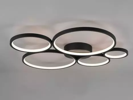 Светодиодный потолочный светильник Trio Rondo в матовом черном цвете, 49 Вт, 5800 лм, черный