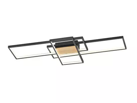 Светодиодный потолочный светильник Trio Tucson в матовом черно-коричневом цвете, 35 Вт, 3300 лм, черный