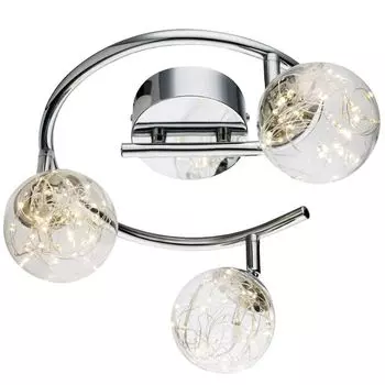 Светодиодный потолочный светильник в форме круга, подвижные шариковые пятна 25см etc-shop, серебро