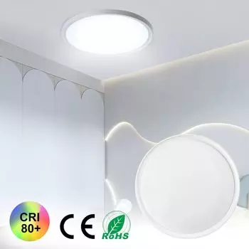 Светодиодный потолочный светильник XMTECH, плоский круглый потолочный светильник 28,5 см, светильник для влажной комнаты, светильник для ванны, 36 Вт, светодиодный светильник холодного белого цвета для влажной комнаты, IP44, водонепроницаемый