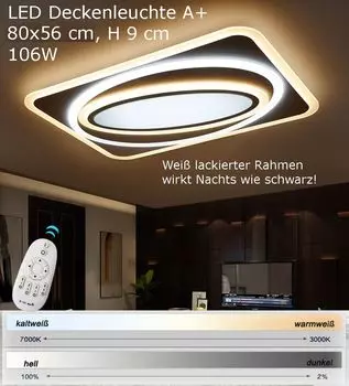 Светодиодный потолочный светильник XW093 прямоугольной формы с регулировкой цвета/яркости с помощью пульта дистанционного управления Eurotondisplay, белый