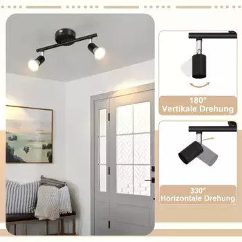 Светодиодный потолочный светильник ZMH, черный