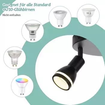 Светодиодный потолочный светильник ZMH, черный