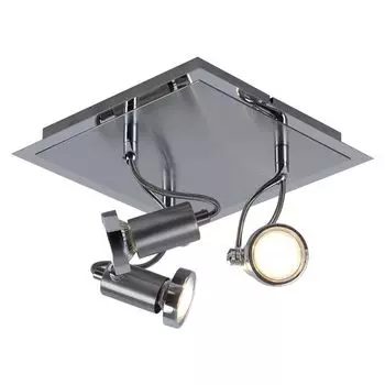 Светодиодный потолочный точечный светильник, три точки, хром, сталь etc-shop, серебро