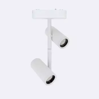 Светодиодный прожектор двойной Madat на 1-фазную магнитную дорожку 25мм Super Slim 16Вт 48В CRI90 белый 2700К теплый белый LEDKIA