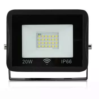 Светодиодный прожектор Jiubiaz 20 Вт, садовый светильник, уличный светильник, прожектор IP66, уличный прожектор 120 °, холодный белый алюминиевый прожектор для сада, гаража, двора или гостиницы, черный