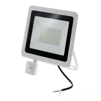 Светодиодный прожектор с детектором движения, фара IP66, водонепроницаемый уличный прожектор, теплый белый, сверхяркий прожектор с датчиком света, (белый) JedBesetzt