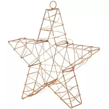 Светодиодный пуансеттия, металл, медь, H 25 см etc-shop