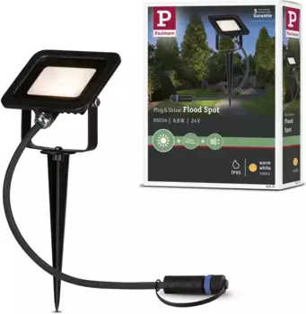 Светодиодный садовый прожектор Paulmann "Flood", 1 лампа, источник света, светодиодный модуль | Прочно интегрированный светодиод, светодиодный модуль Высота: 10,3 см, черный
