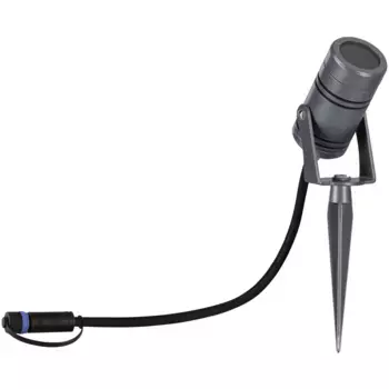 Светодиодный садовый прожектор Paulmann «Plug&Shine», 1 лампа, источник света, светодиодный модуль | Постоянно встроенный светодиод, светодиодный модуль, 12 Вт IP65 230 В 3000 К алюминиевый серый