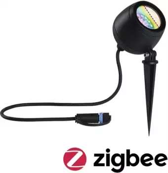 Светодиодный садовый светильник Paulmann "Outdoor Plug & Shine Spot Kikolo RGBW ZigBee", 1 лампа, RGBW ZigBee 9,0 см, Высота: 26,1 см, цвет anthrazit