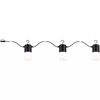 Светодиодный садовый светильник Paulmann «Уличный светильник с цепочкой Plug & Shine Tubs IP44 3000K 24V E14», 3 лампы, лампа E14 | Постоянно встроенный светодиод, E14, IP44, антрацит