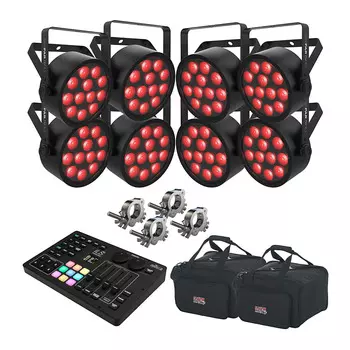 Светодиодный светильник Chauvet Chauvet DJ SLIMPART12ILS RBG LED Wash Lights w/Lighting System Controller Bundle