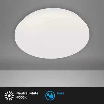 Светодиодный светильник для ванной комнаты BRILONER LEUCHTEN KALMUS, 10 Вт, 900 лм, IP44, белый, пластик, 22 см