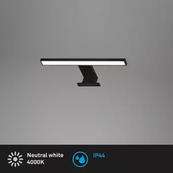 Светодиодный светильник для зеркала BRILONER LEUCHTEN DUN, 5 Вт, 500 лм, IP44, черный, металлопластик, 30 х 10,3 х 3,6 см