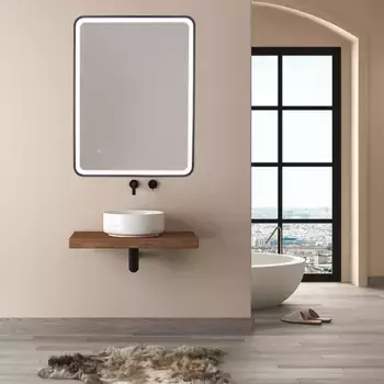 Светодиодный светильник для зеркала для ванной комнаты Paco Home "MAGGIE", класс защиты IP44, вкл. светодиодную лампу, сменную, сенсорную функцию, размер. ок. 60 х 80 см, черный