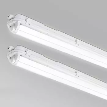 Светодиодный светильник Jiubiaz для влажных помещений, 60 см, 18 Вт, для наружного применения, 2 лампы T8, светильник для ванны с корпусом, высочайший комфорт освещения, IP65, холодный белый