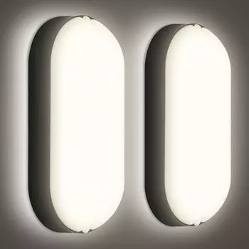 Светодиодный светильник Yakimz для влажных помещений, потолочный светильник, 15 Вт, подвал, гараж, класс защиты IP54, лампа ПК + ПБТ, черный