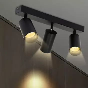 Светодиодный точечный светильник Jopassy, поворотный настенный светильник, потолочный светильник для гостиной, кухни, столовой, точечный светильник с одной головкой, 3 розетки GU10, черный