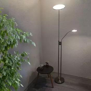 Светодиодный торшер Livio, потолочный прожектор с кронштейном для чтения и функцией затемнения Dapo Leuchten, черный