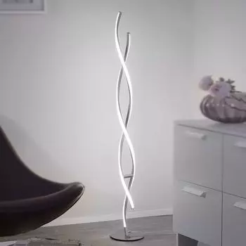 Светодиодный торшер Paul Neuhaus Polina из алюминия серебристого цвета, серебро