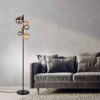 Светодиодный торшер Paul Neuhaus Popsicle в черно-прозрачном и золотом цвете 7x 3W 2100lm G9 7 лампочек, черный