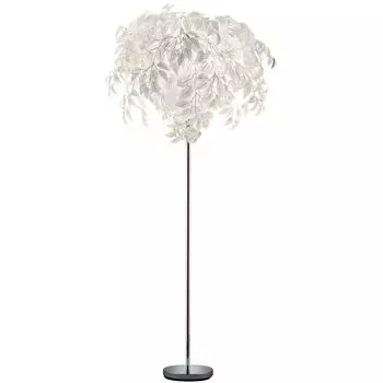 Светодиодный торшер RGB Leaves белого цвета для гостиной LEAVY etc-shop, серебро