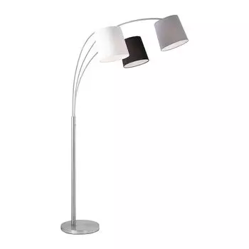 Светодиодный торшер RGB, железный текстиль, черный, серый, белый, H 190 см etc-shop, серебро